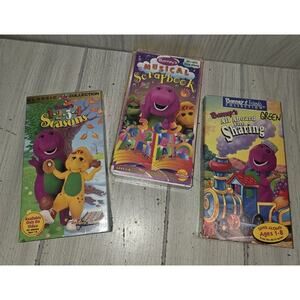 Barney VHS Lot 1 2 3 4 Seasons, All Aboard For Sharing, Musical Scrapbooking